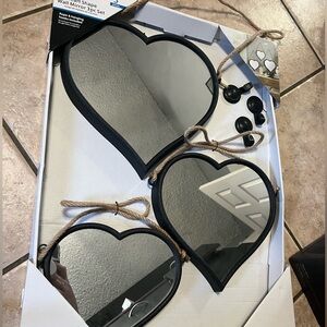 Heart shape wall mirror 3 pc set
